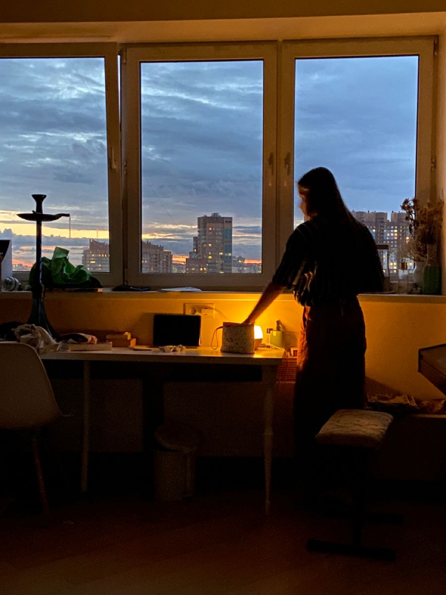 Calm evening setting with soft lighting suggesting a peaceful wind-down atmosphere